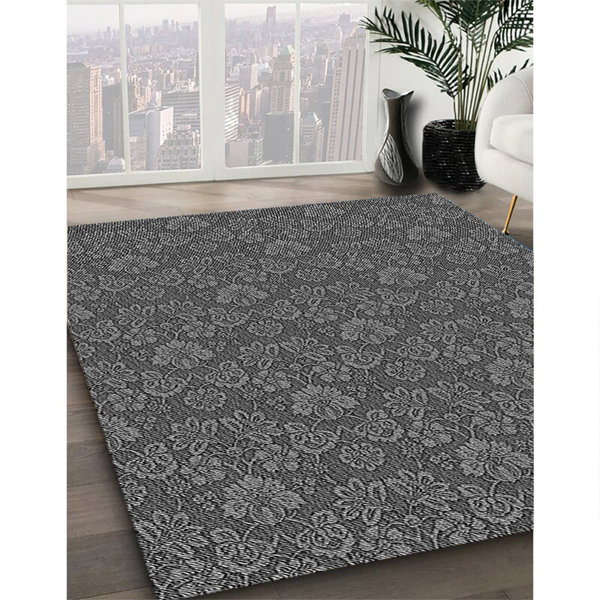 East Urban Home Lezette Floral Machine Woven Area Rug in Gray Wayfair